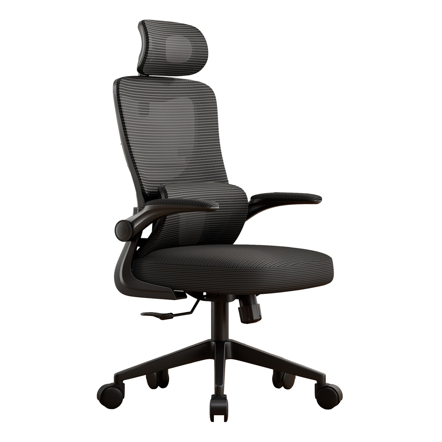OFFICE CHAIR KESI HM1222.01 BLACK MESH FABRIC & PP 52x50x122Hcm.