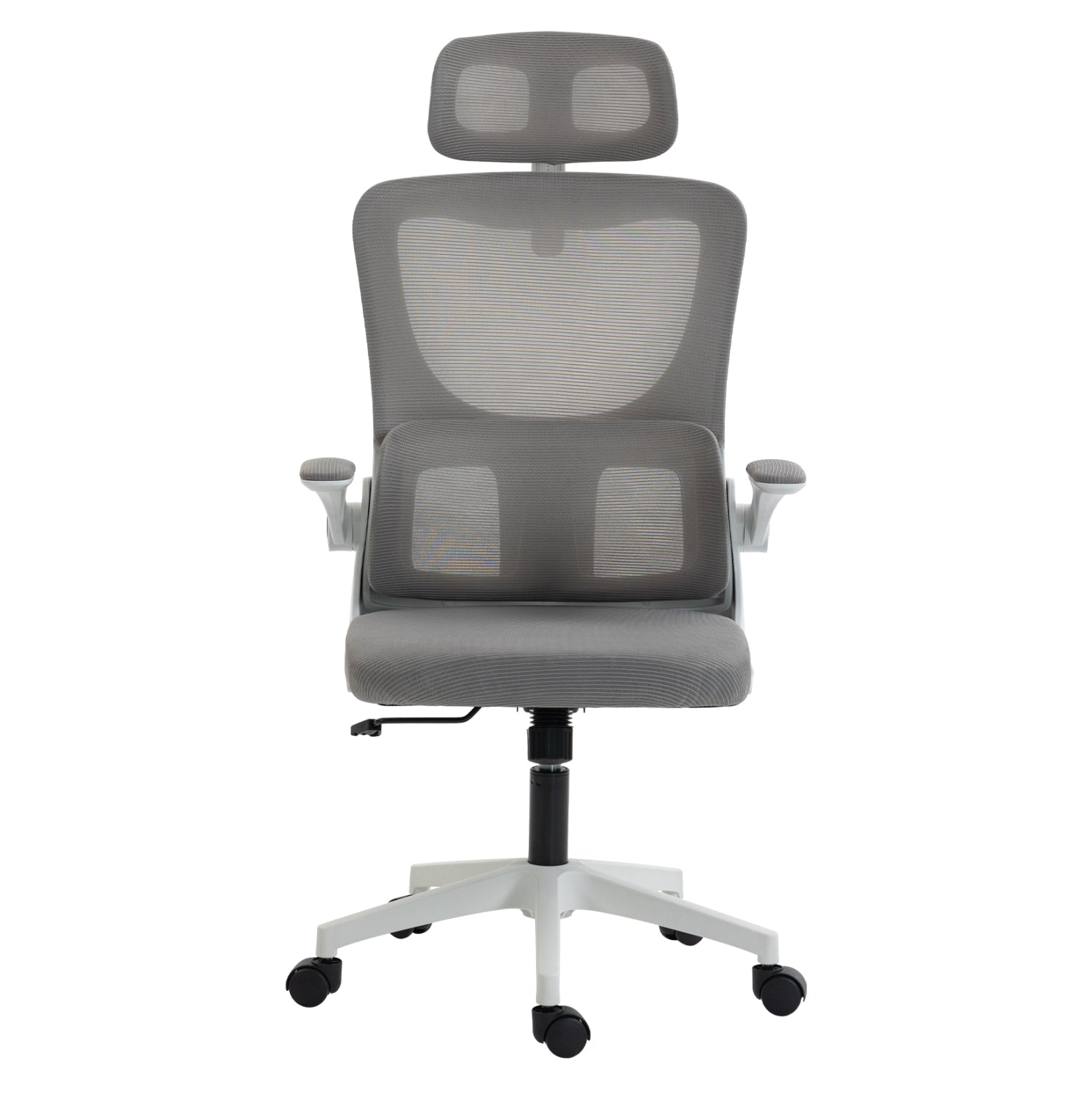 OFFICE CHAIR KESI HM1222.02 LIGHT GREY MESH FABRIC--WHITE PP 52x50x122Hcm.