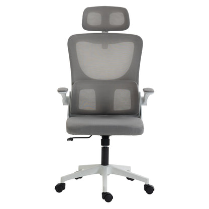 OFFICE CHAIR KESI HM1222.02 LIGHT GREY MESH FABRIC--WHITE PP 52x50x122Hcm.