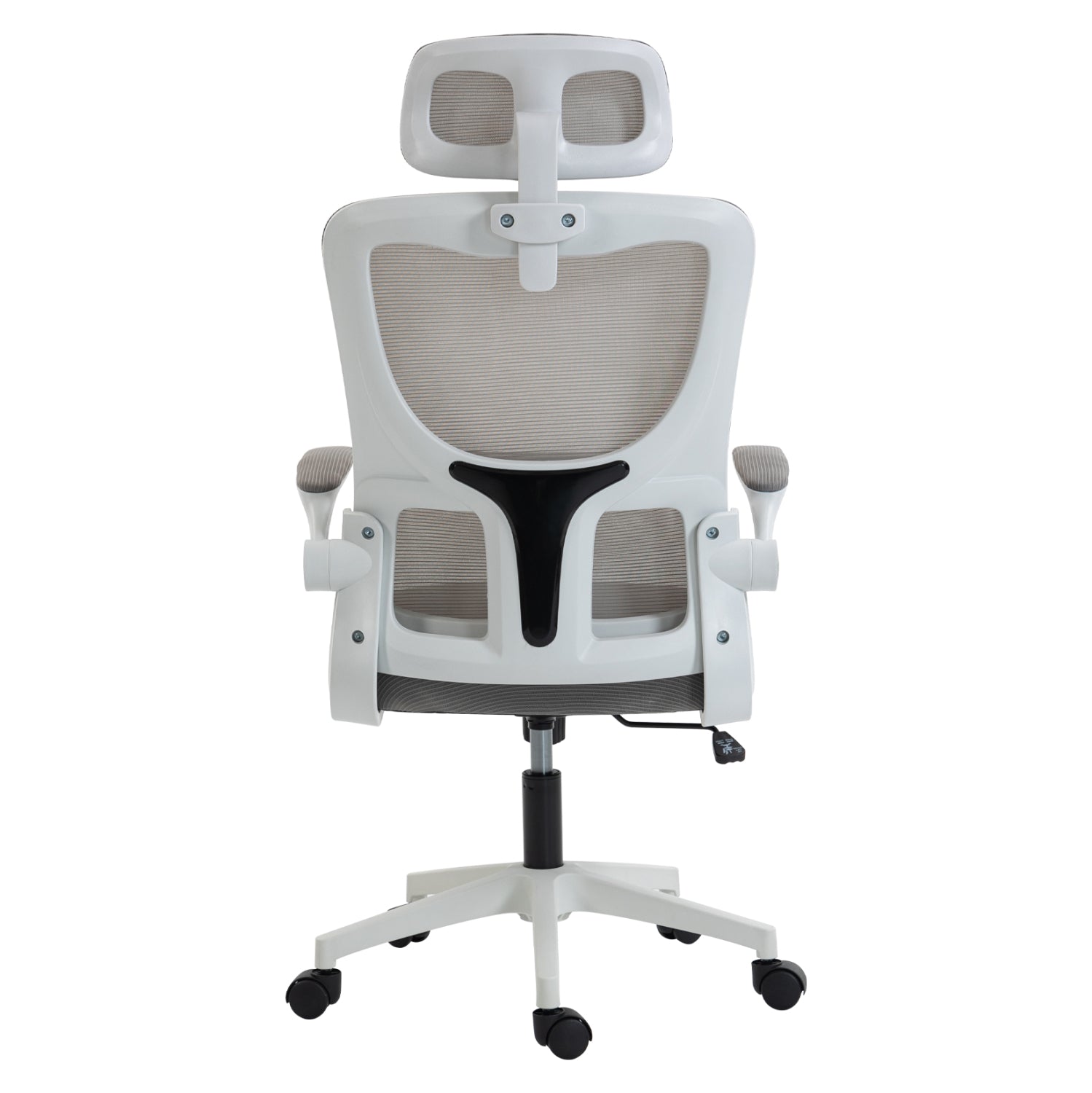 OFFICE CHAIR KESI HM1222.02 LIGHT GREY MESH FABRIC--WHITE PP 52x50x122Hcm.