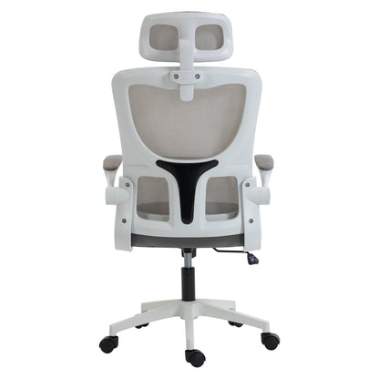 OFFICE CHAIR KESI HM1222.02 LIGHT GREY MESH FABRIC--WHITE PP 52x50x122Hcm.