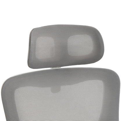 OFFICE CHAIR KESI HM1222.02 LIGHT GREY MESH FABRIC--WHITE PP 52x50x122Hcm.