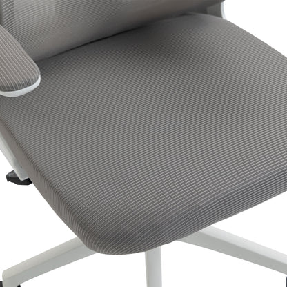 OFFICE CHAIR KESI HM1222.02 LIGHT GREY MESH FABRIC--WHITE PP 52x50x122Hcm.