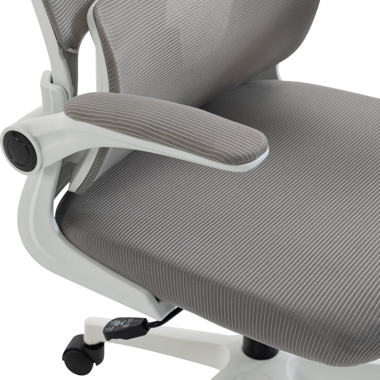 OFFICE CHAIR KESI HM1222.02 LIGHT GREY MESH FABRIC--WHITE PP 52x50x122Hcm.