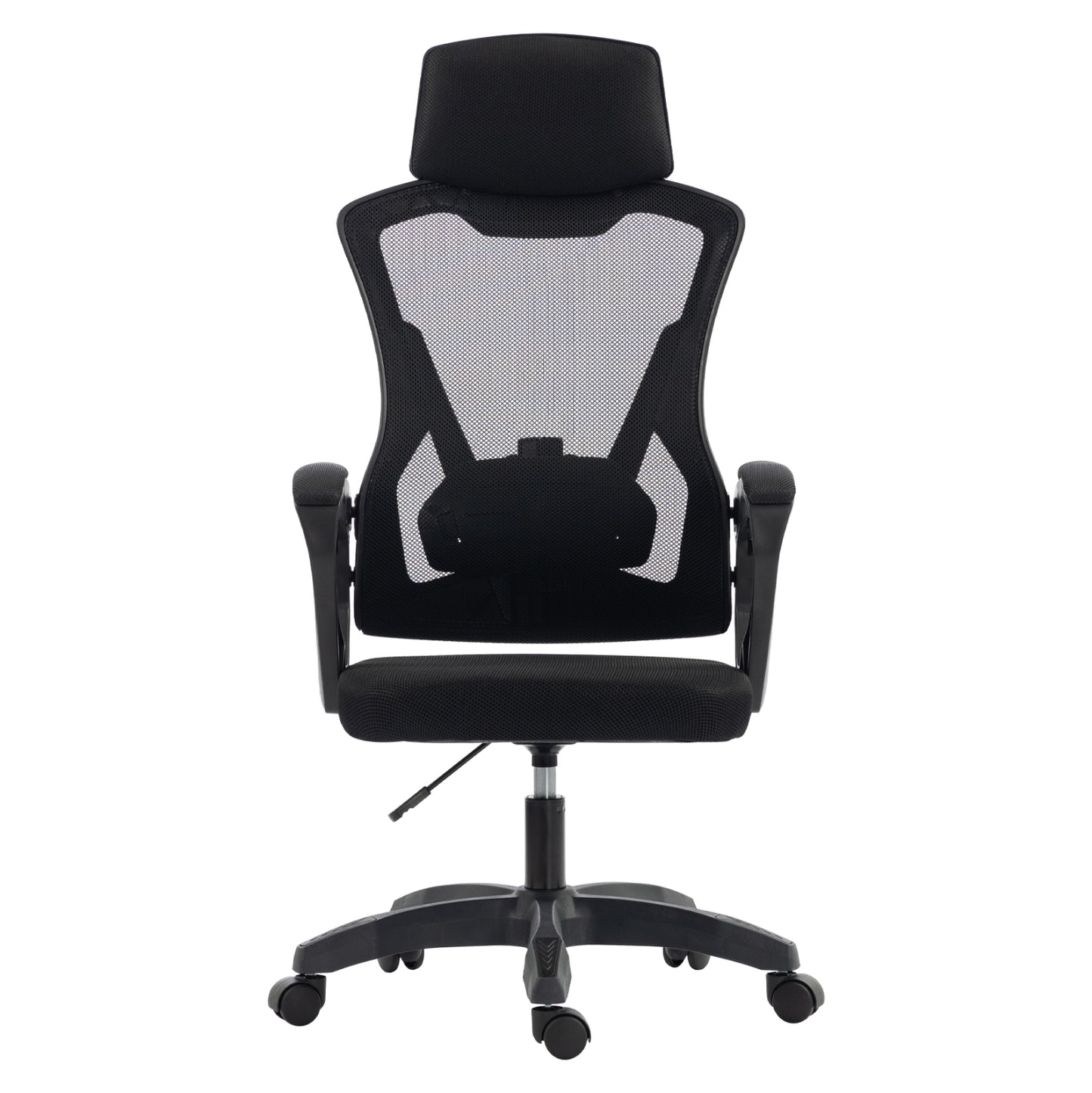 OFFICE CHAIR SALAS HM1223.01 POLYPROPYLENE & MESH IN BLACK 60x60x118-128Hcm.