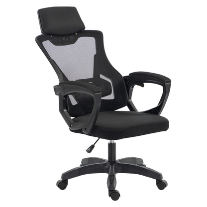 OFFICE CHAIR SALAS HM1223.01 POLYPROPYLENE & MESH IN BLACK 60x60x118-128Hcm.
