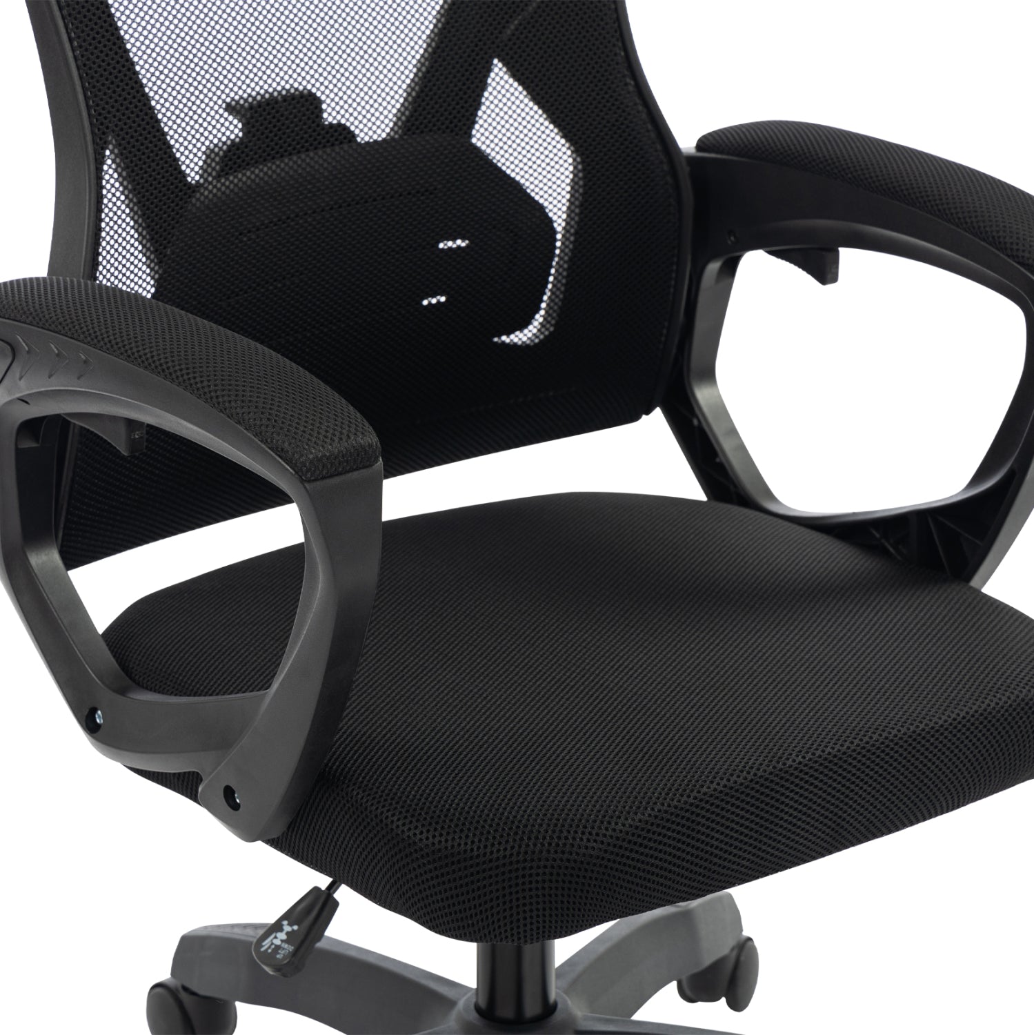 OFFICE CHAIR SALAS HM1223.01 POLYPROPYLENE & MESH IN BLACK 60x60x118-128Hcm.