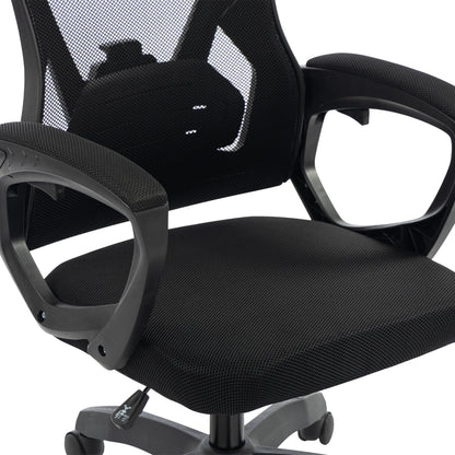 OFFICE CHAIR SALAS HM1223.01 POLYPROPYLENE & MESH IN BLACK 60x60x118-128Hcm.