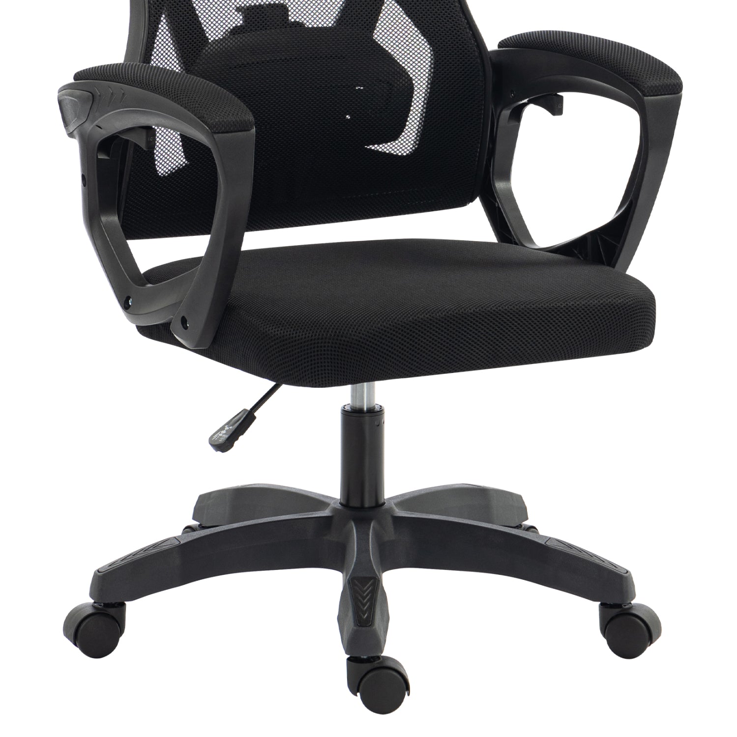 OFFICE CHAIR SALAS HM1223.01 POLYPROPYLENE & MESH IN BLACK 60x60x118-128Hcm.
