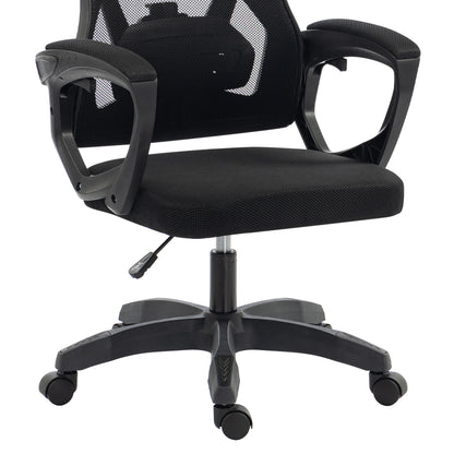 OFFICE CHAIR SALAS HM1223.01 POLYPROPYLENE & MESH IN BLACK 60x60x118-128Hcm.