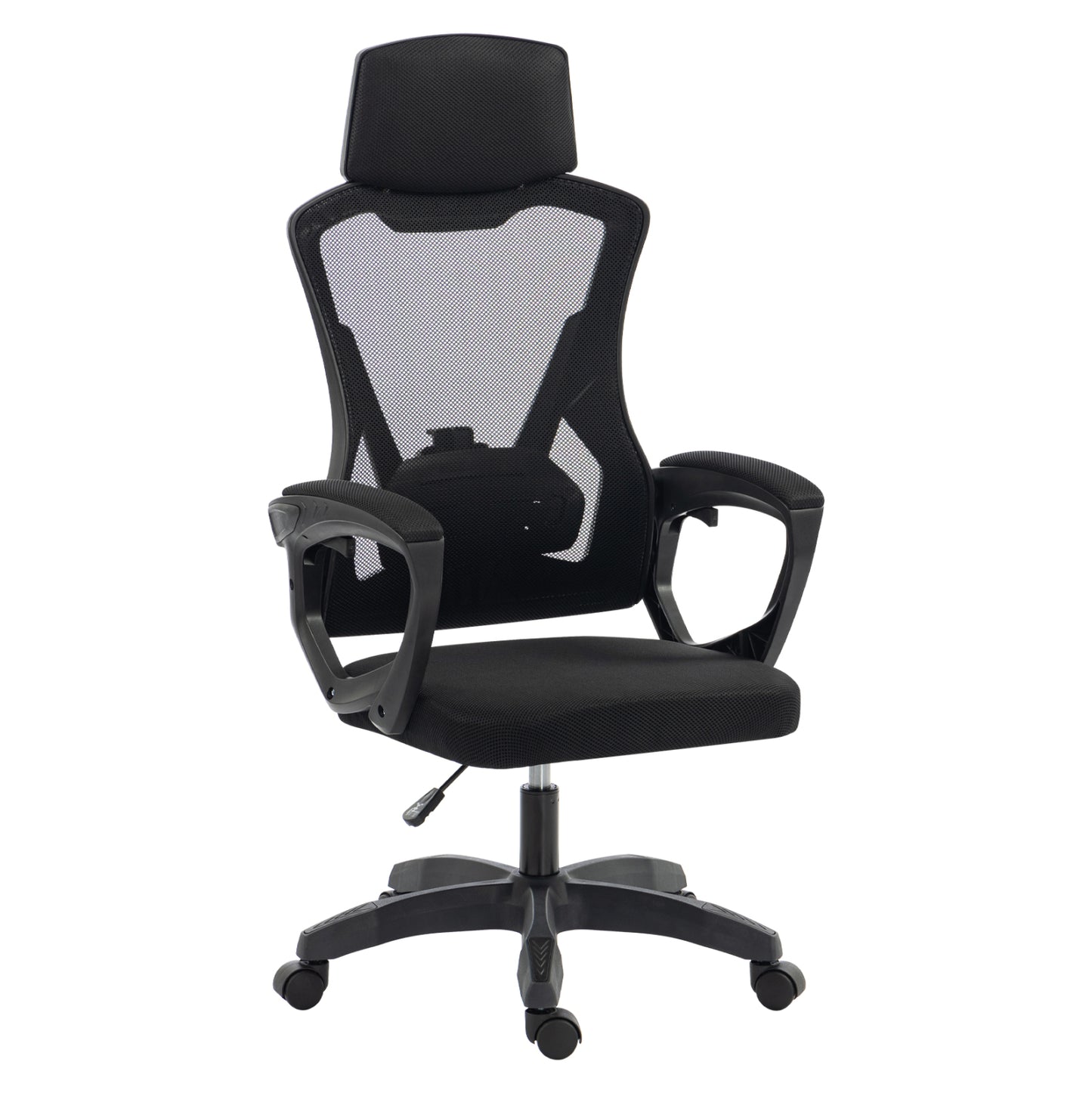 OFFICE CHAIR SALAS HM1223.01 POLYPROPYLENE & MESH IN BLACK 60x60x118-128Hcm.
