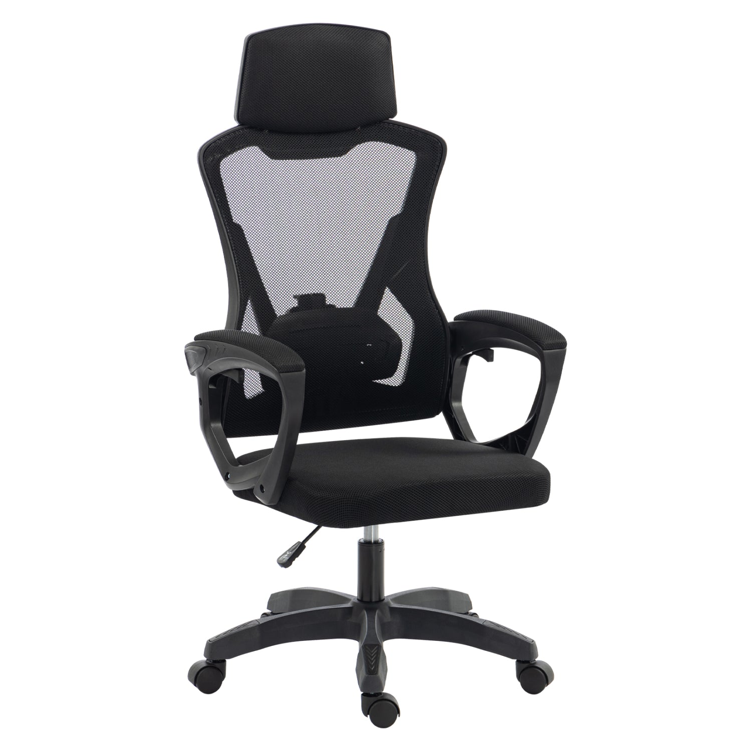 OFFICE CHAIR SALAS HM1223.01 POLYPROPYLENE & MESH IN BLACK 60x60x118-128Hcm.