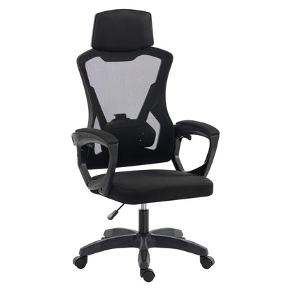 OFFICE CHAIR SALAS HM1223.01 POLYPROPYLENE & MESH IN BLACK 60x60x118-128Hcm.