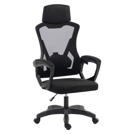OFFICE CHAIR SALAS HM1223.01 POLYPROPYLENE & MESH IN BLACK 60x60x118-128Hcm.