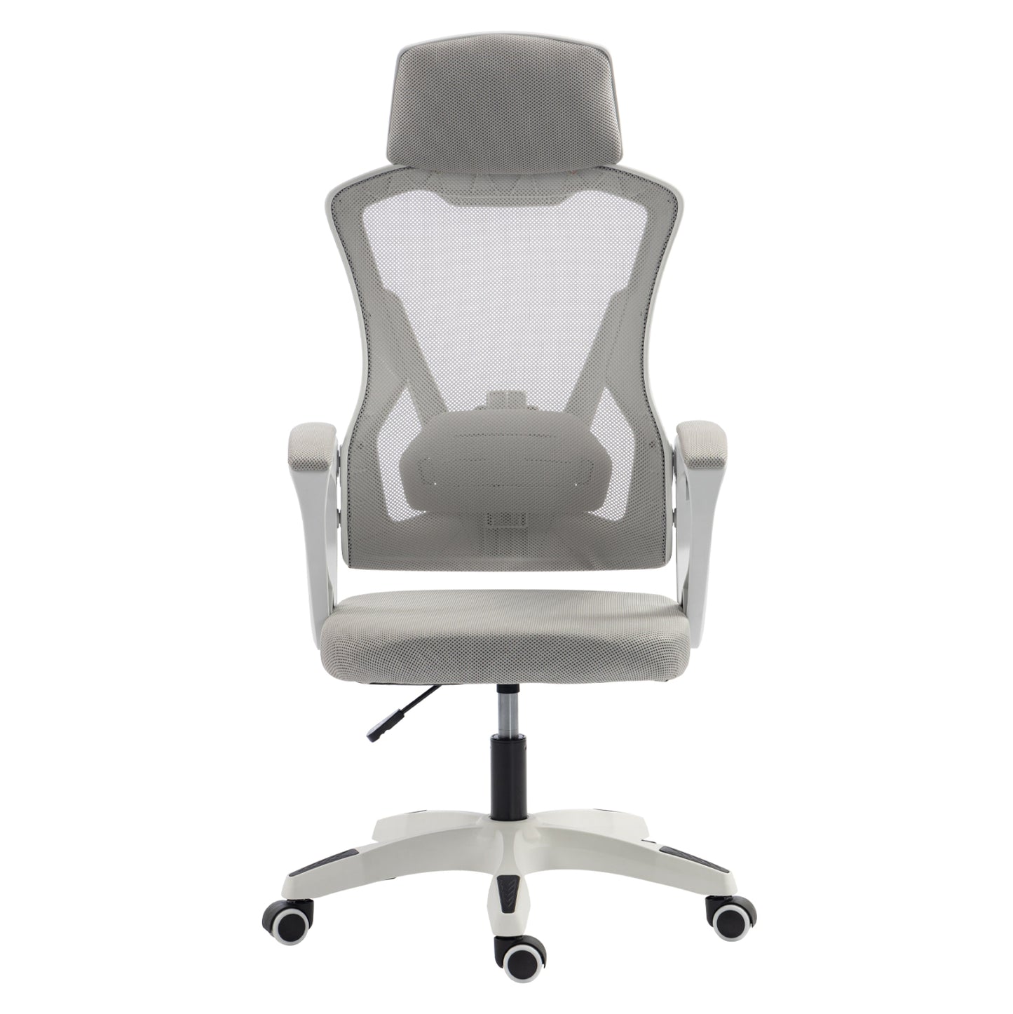 OFFICE CHAIR SALAS HM1223.02 P.P. IN WHITE--MESH FABRIC IN LIGHT GREY 60x60x118-128Hcm.