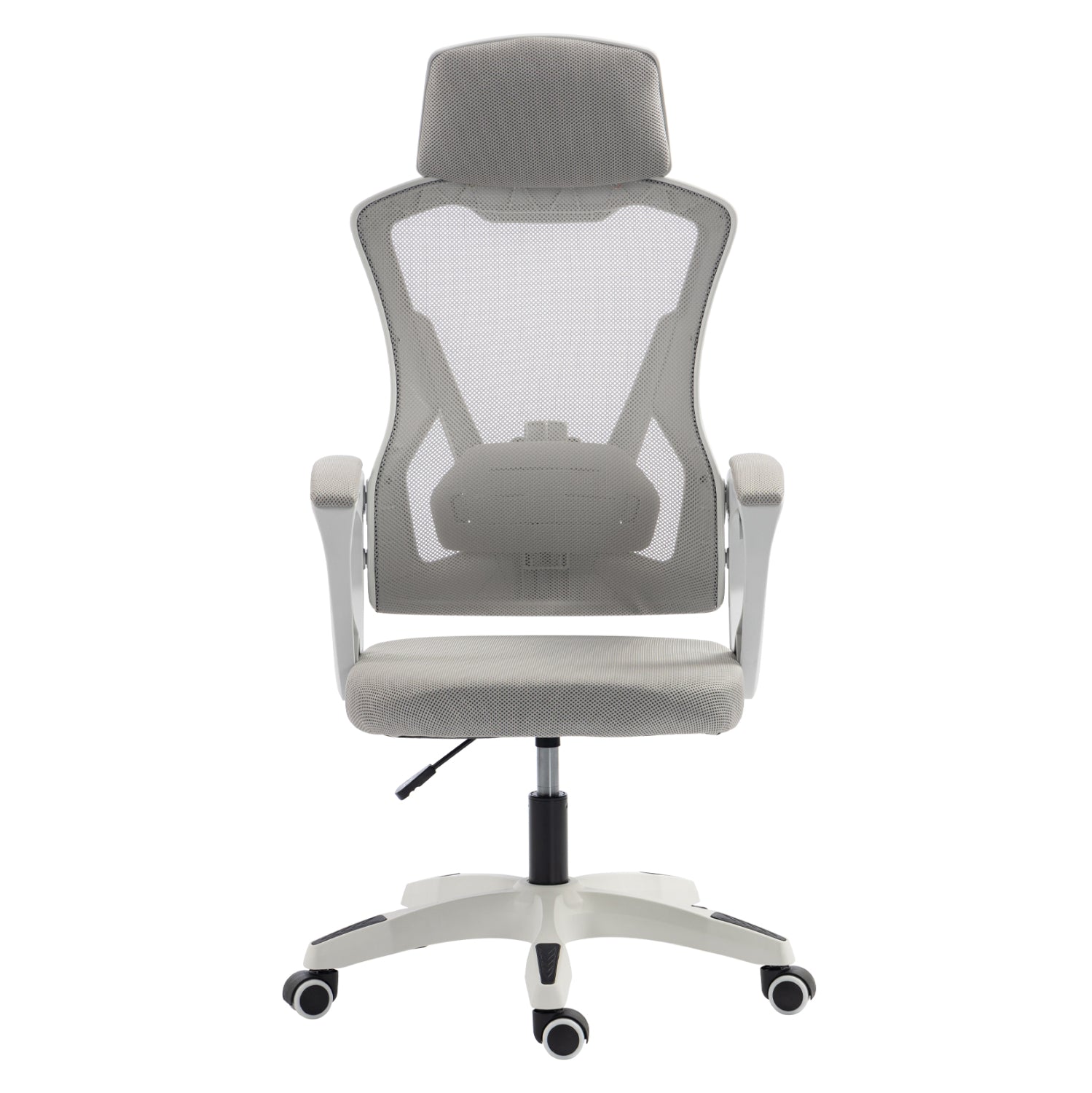 OFFICE CHAIR SALAS HM1223.02 P.P. IN WHITE--MESH FABRIC IN LIGHT GREY 60x60x118-128Hcm.