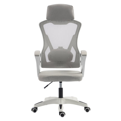 OFFICE CHAIR SALAS HM1223.02 P.P. IN WHITE--MESH FABRIC IN LIGHT GREY 60x60x118-128Hcm.