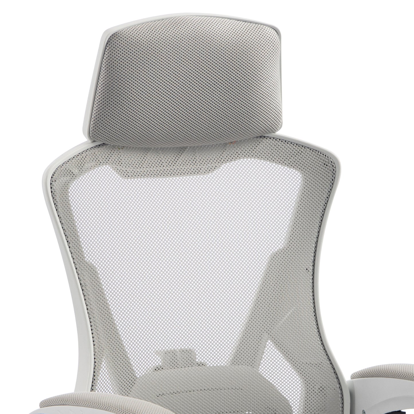 OFFICE CHAIR SALAS HM1223.02 P.P. IN WHITE--MESH FABRIC IN LIGHT GREY 60x60x118-128Hcm.