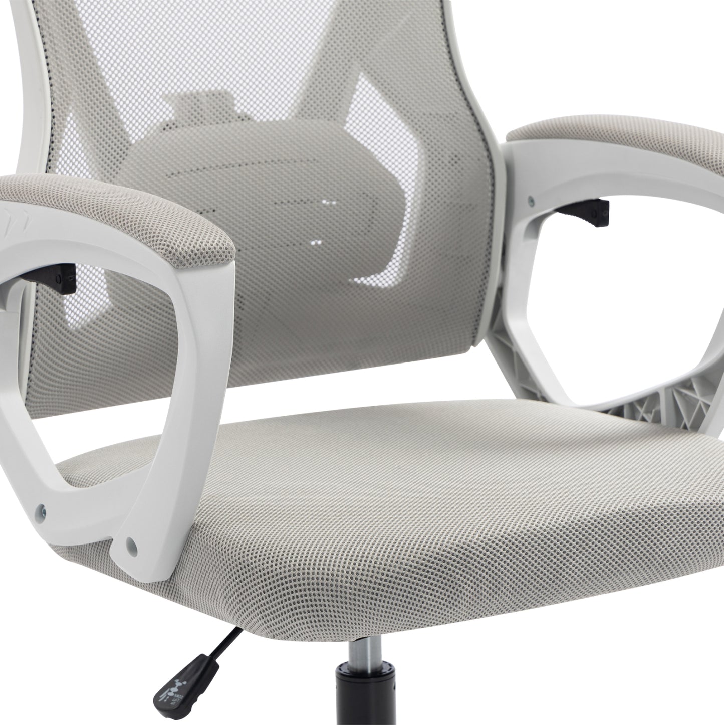 OFFICE CHAIR SALAS HM1223.02 P.P. IN WHITE--MESH FABRIC IN LIGHT GREY 60x60x118-128Hcm.