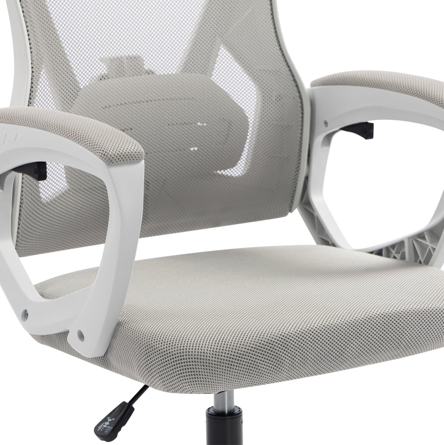 OFFICE CHAIR SALAS HM1223.02 P.P. IN WHITE--MESH FABRIC IN LIGHT GREY 60x60x118-128Hcm.