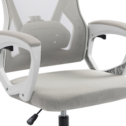OFFICE CHAIR SALAS HM1223.02 P.P. IN WHITE--MESH FABRIC IN LIGHT GREY 60x60x118-128Hcm.