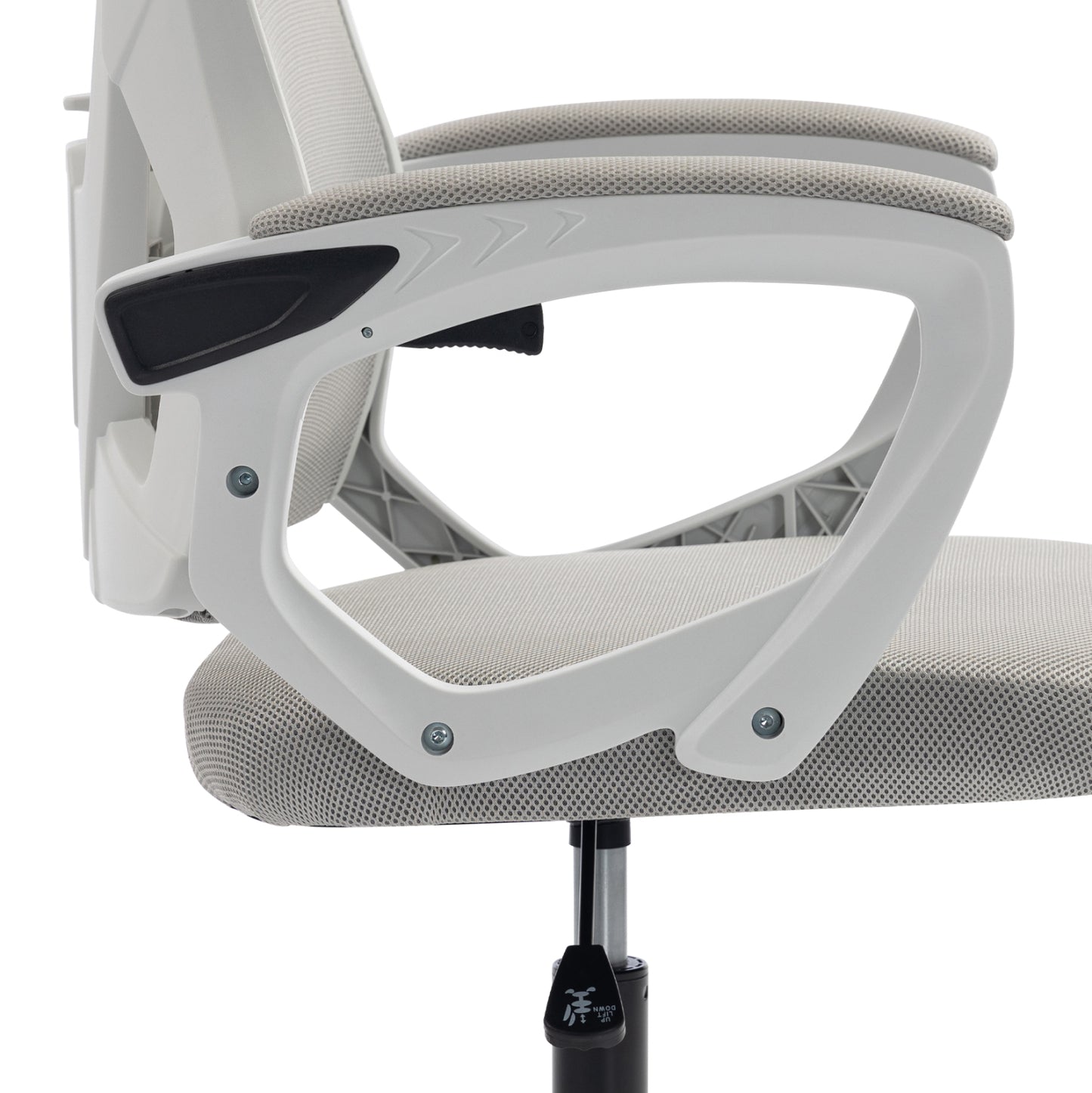 OFFICE CHAIR SALAS HM1223.02 P.P. IN WHITE--MESH FABRIC IN LIGHT GREY 60x60x118-128Hcm.