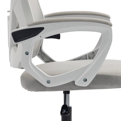 OFFICE CHAIR SALAS HM1223.02 P.P. IN WHITE--MESH FABRIC IN LIGHT GREY 60x60x118-128Hcm.