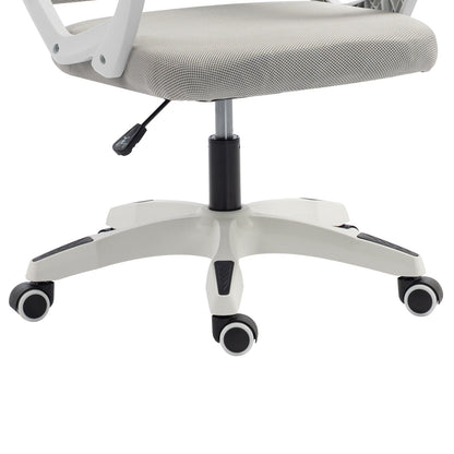 OFFICE CHAIR SALAS HM1223.02 P.P. IN WHITE--MESH FABRIC IN LIGHT GREY 60x60x118-128Hcm.