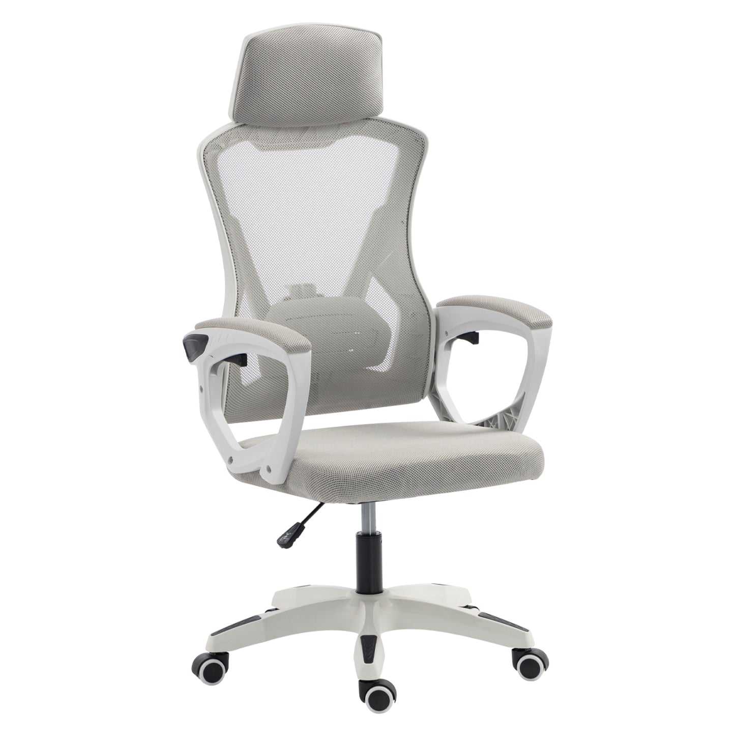 OFFICE CHAIR SALAS HM1223.02 P.P. IN WHITE--MESH FABRIC IN LIGHT GREY 60x60x118-128Hcm.