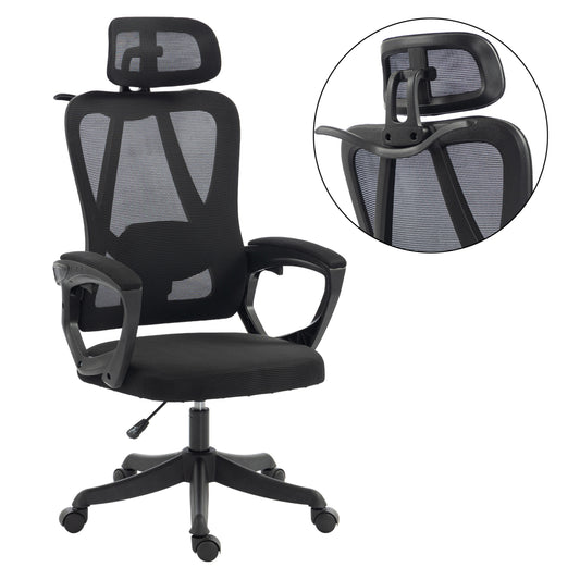 OFFICE CHAIR FRANTIC HM1224.01 BLACK MESH & POLYPROPYLENE 60x60x134Hcm.