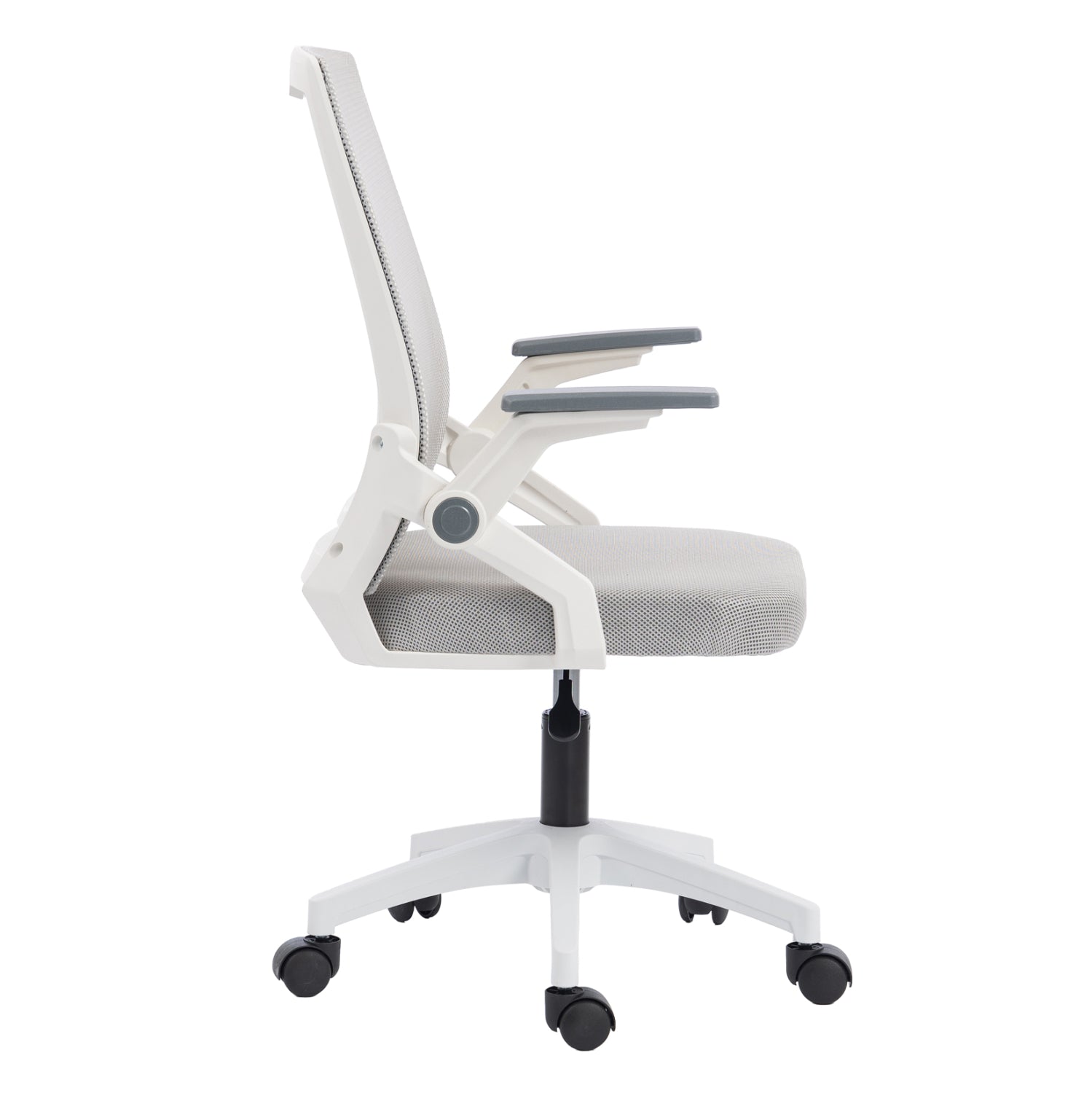 OFFICE CHAIR ZENITH HM1225.02 POLYPROPYLENE IN WHITE--MESH IN LIGHT GREY 60x60x92-100Hcm