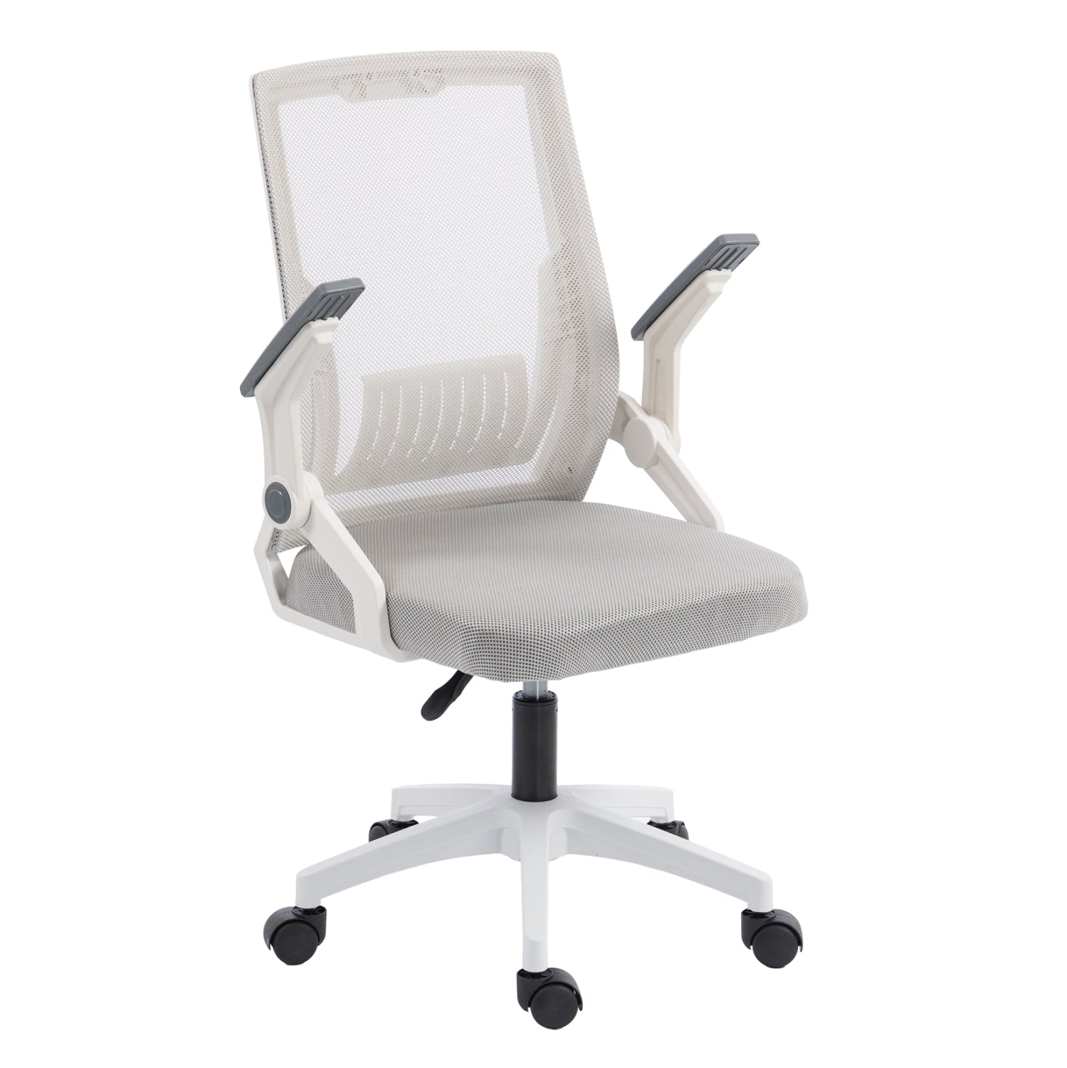 OFFICE CHAIR ZENITH HM1225.02 POLYPROPYLENE IN WHITE--MESH IN LIGHT GREY 60x60x92-100Hcm