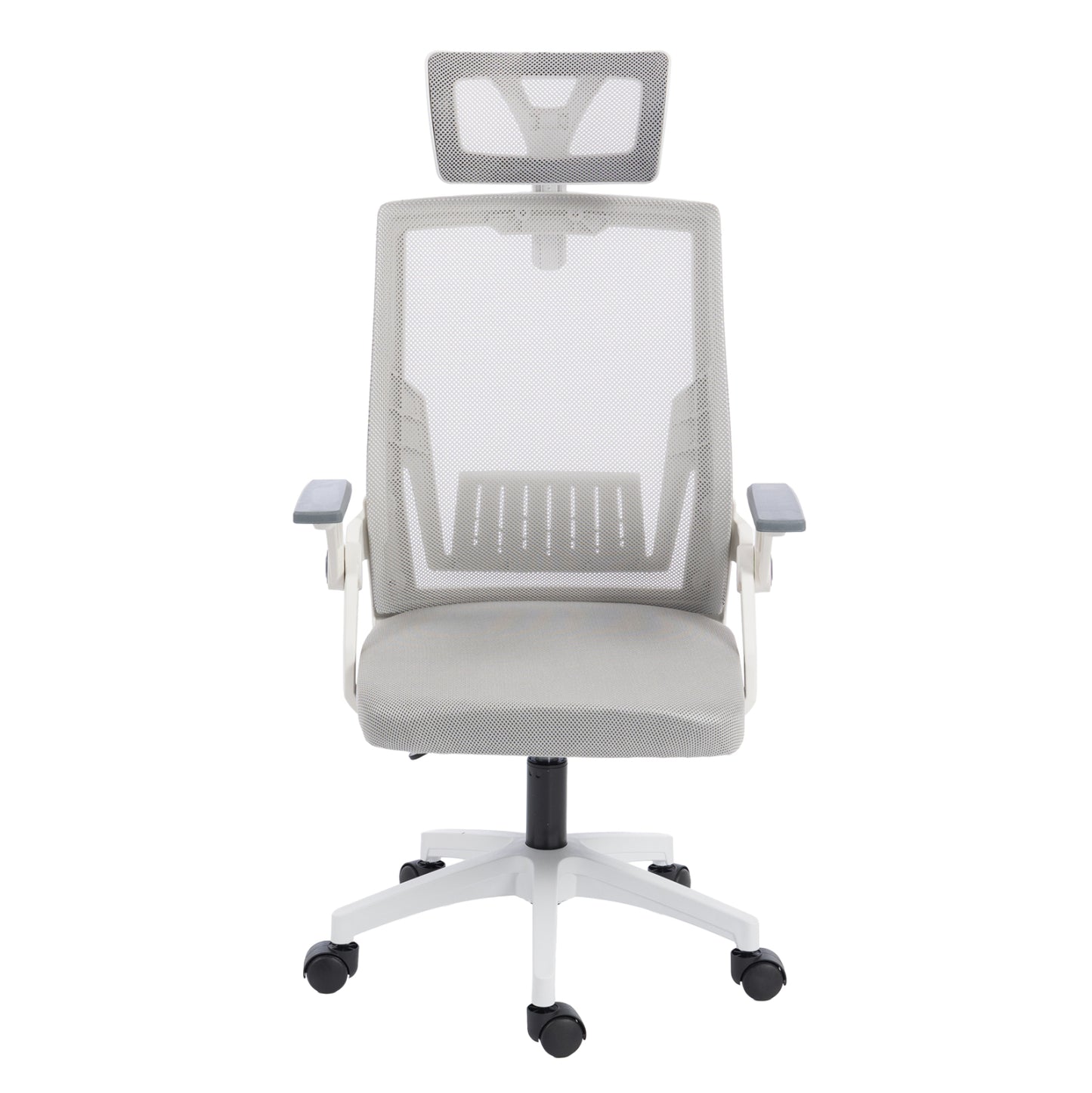 OFFICE CHAIR MATRON HM1226.02 WHITE PP--LIGHT GREY MESH FABRIC 47x47x128Hcm.