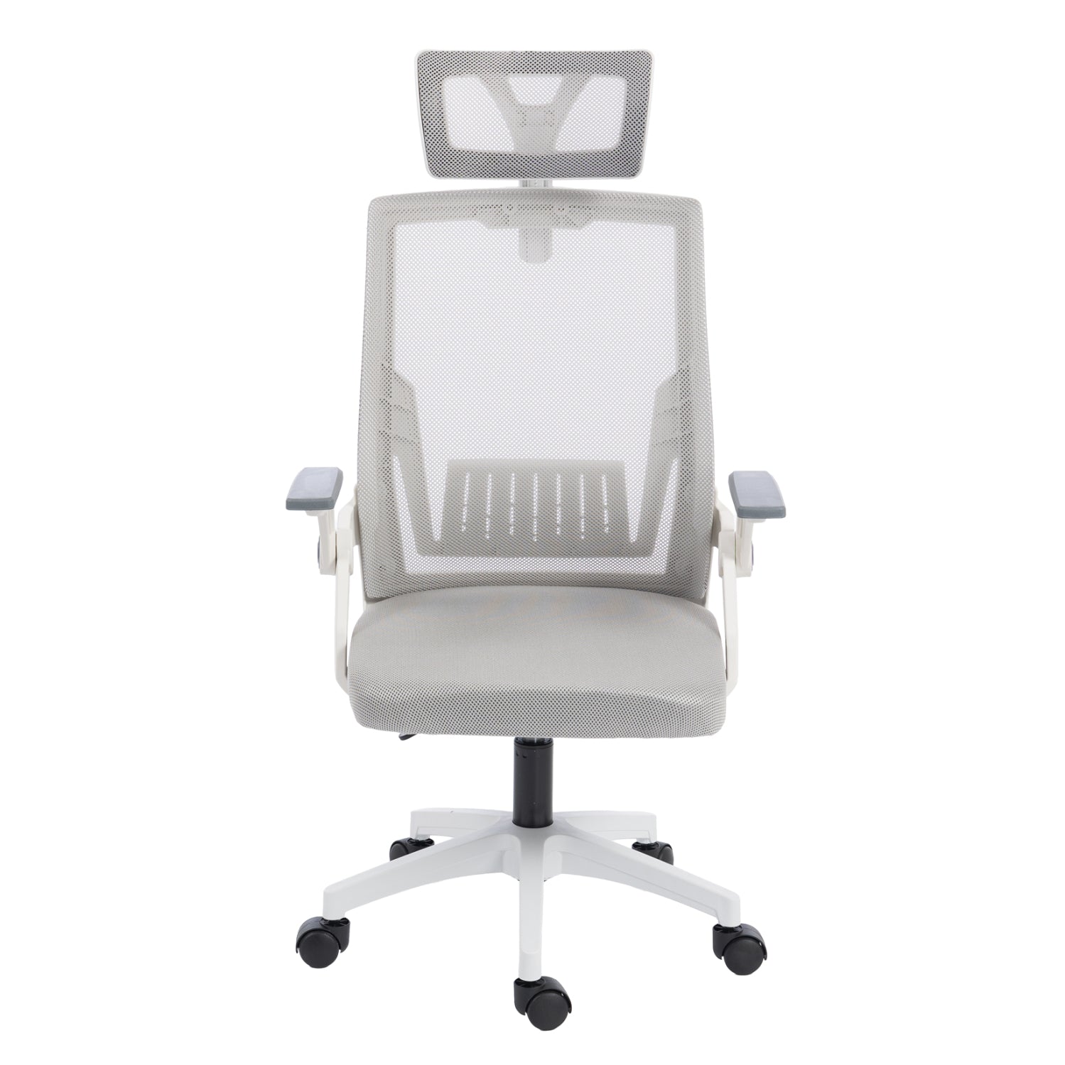 OFFICE CHAIR MATRON HM1226.02 WHITE PP--LIGHT GREY MESH FABRIC 47x47x128Hcm.