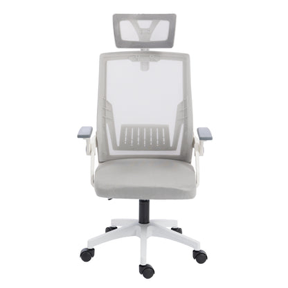 OFFICE CHAIR MATRON HM1226.02 WHITE PP--LIGHT GREY MESH FABRIC 47x47x128Hcm.