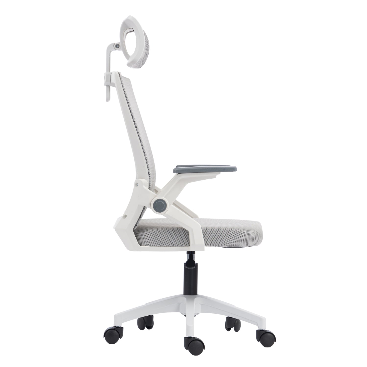 OFFICE CHAIR MATRON HM1226.02 WHITE PP--LIGHT GREY MESH FABRIC 47x47x128Hcm.