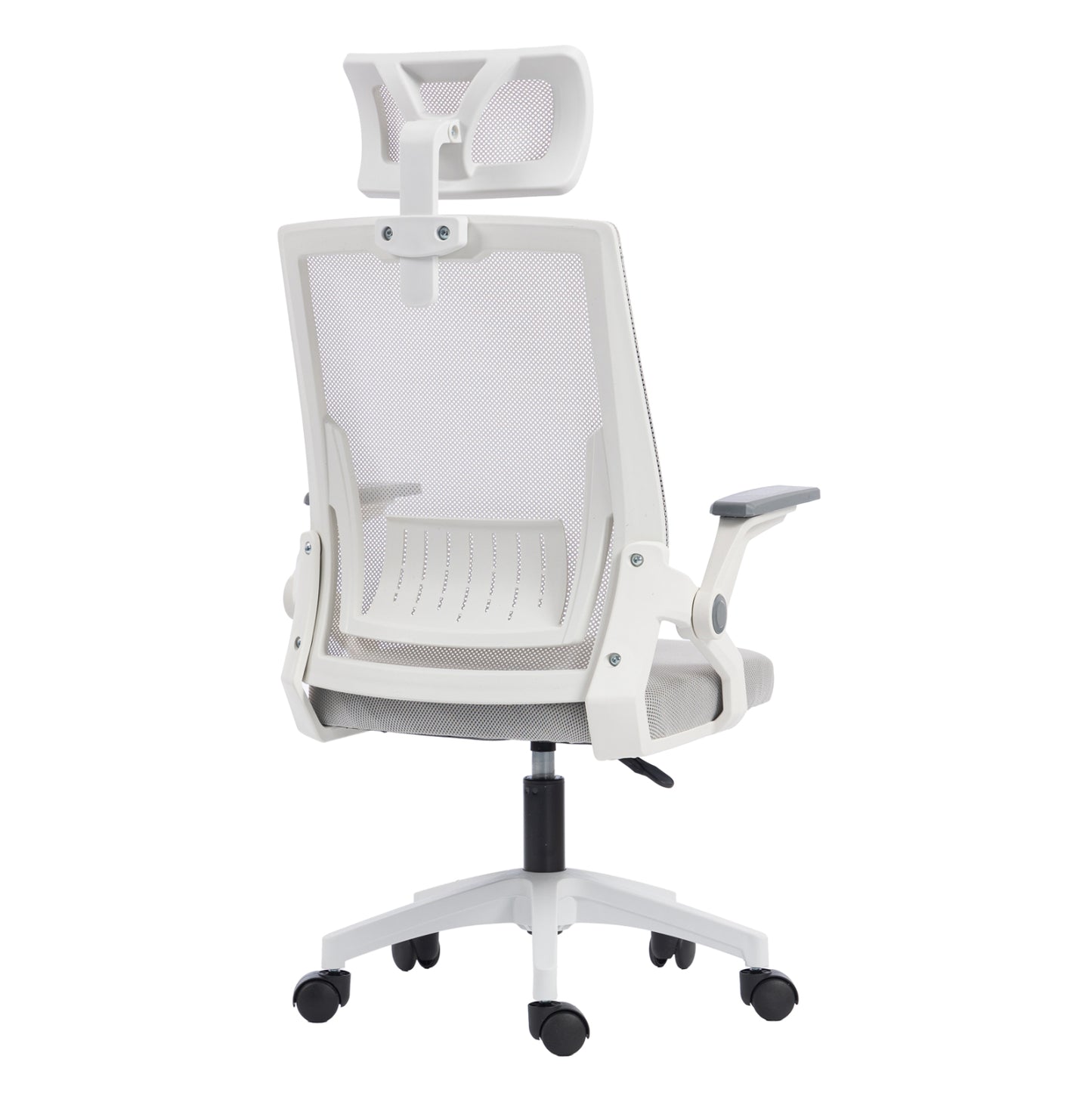 OFFICE CHAIR MATRON HM1226.02 WHITE PP--LIGHT GREY MESH FABRIC 47x47x128Hcm.