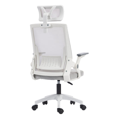 OFFICE CHAIR MATRON HM1226.02 WHITE PP--LIGHT GREY MESH FABRIC 47x47x128Hcm.