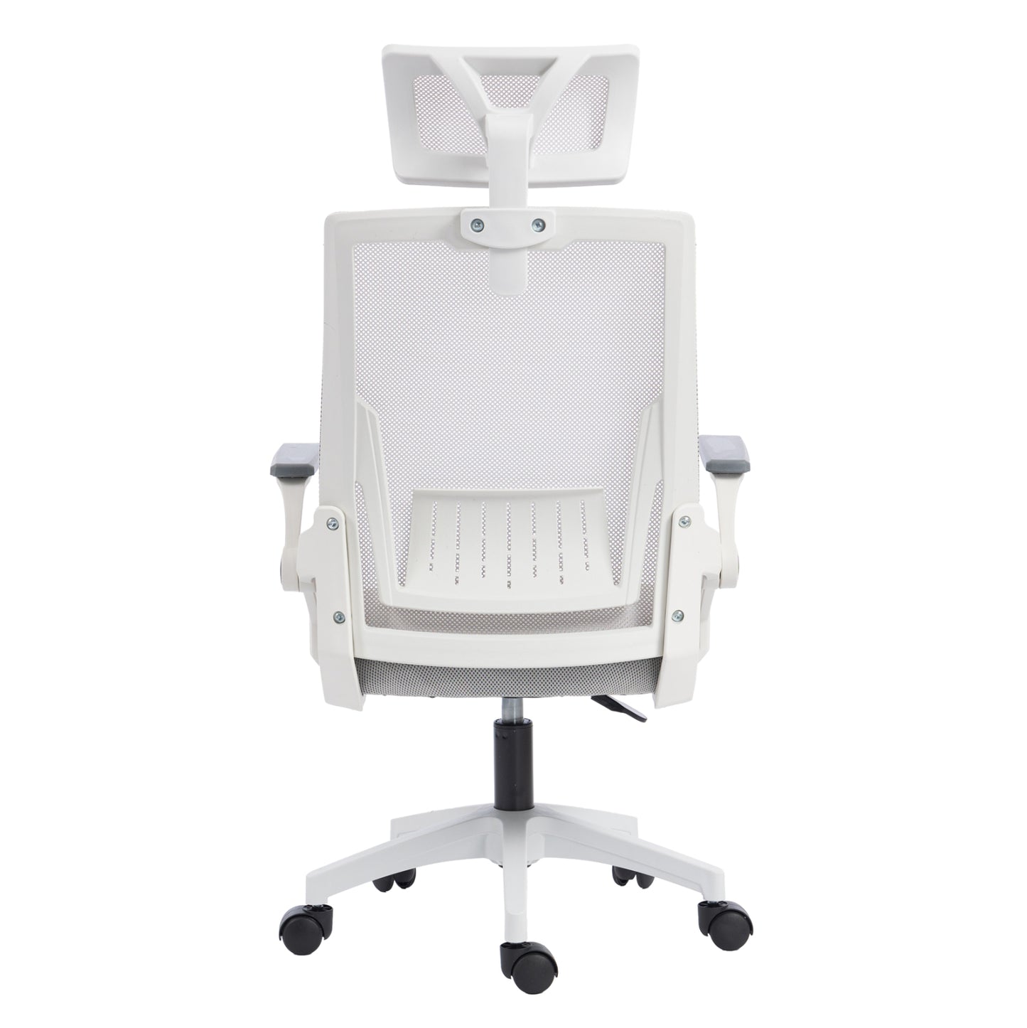 OFFICE CHAIR MATRON HM1226.02 WHITE PP--LIGHT GREY MESH FABRIC 47x47x128Hcm.