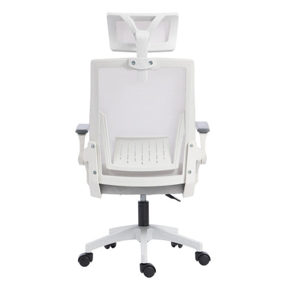 OFFICE CHAIR MATRON HM1226.02 WHITE PP--LIGHT GREY MESH FABRIC 47x47x128Hcm.