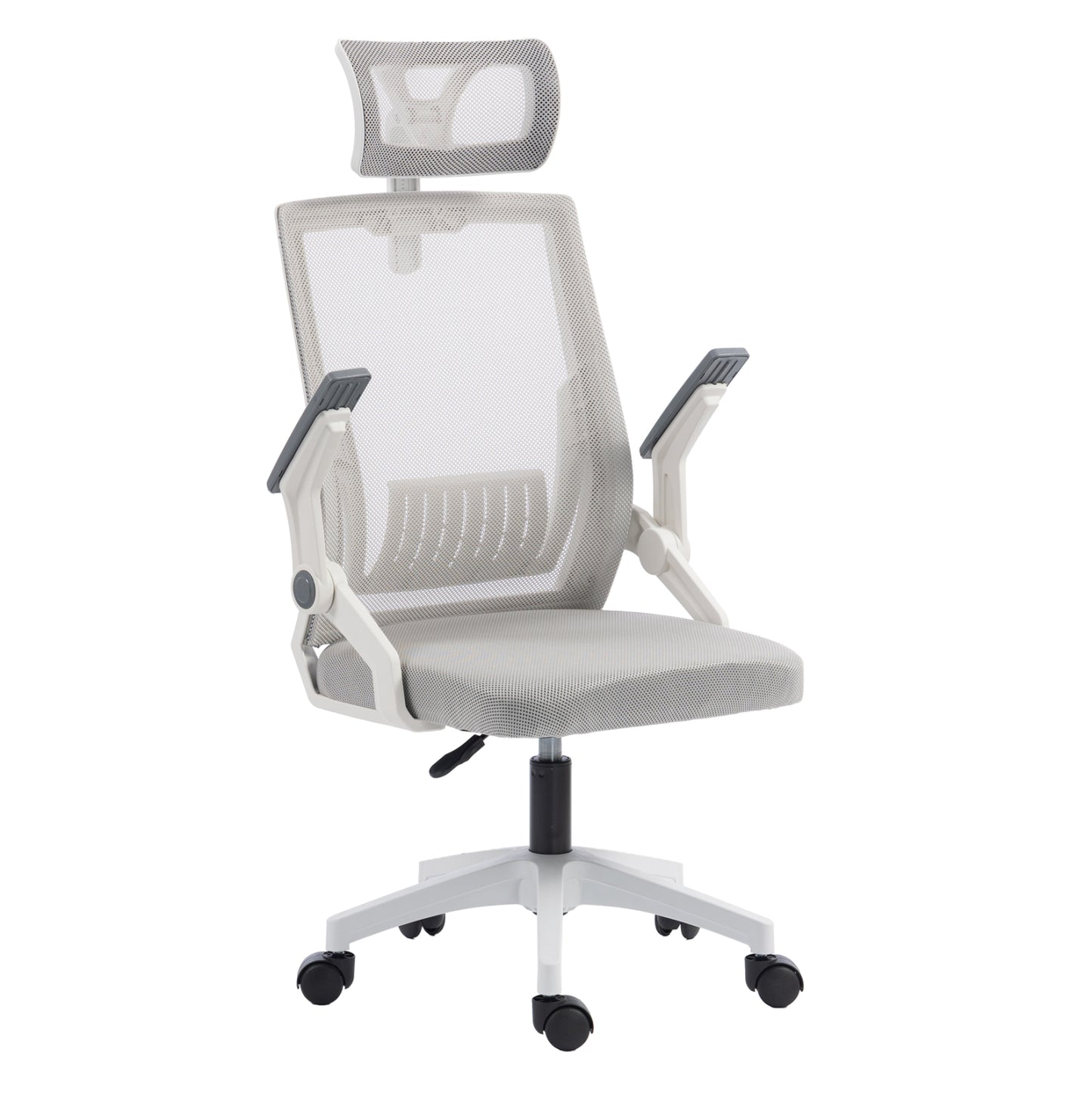 OFFICE CHAIR MATRON HM1226.02 WHITE PP--LIGHT GREY MESH FABRIC 47x47x128Hcm.