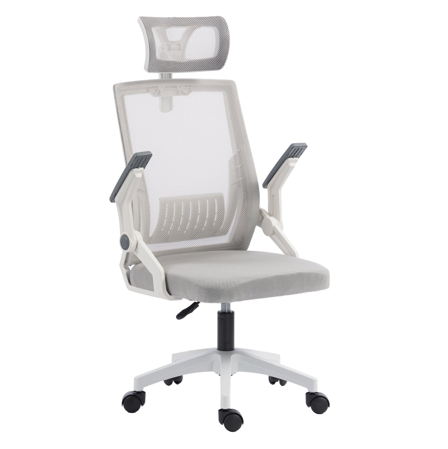 OFFICE CHAIR MATRON HM1226.02 WHITE PP--LIGHT GREY MESH FABRIC 47x47x128Hcm.