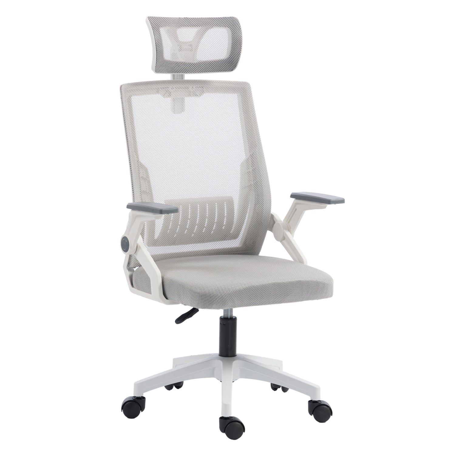 OFFICE CHAIR MATRON HM1226.02 WHITE PP--LIGHT GREY MESH FABRIC 47x47x128Hcm.