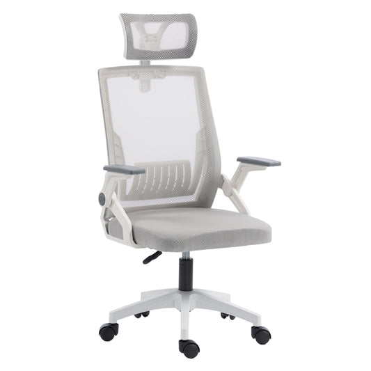 OFFICE CHAIR MATRON HM1226.02 WHITE PP--LIGHT GREY MESH FABRIC 47x47x128Hcm.