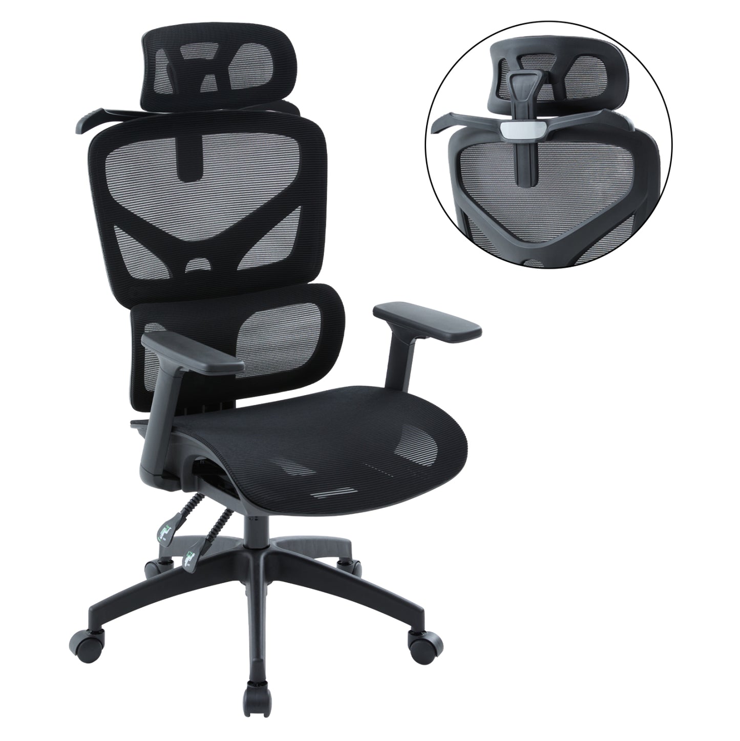 OFFICE CHAIR APEX HM1227.01 BLACK MESH FABRIC & PP 68x68x120-130Hcm.