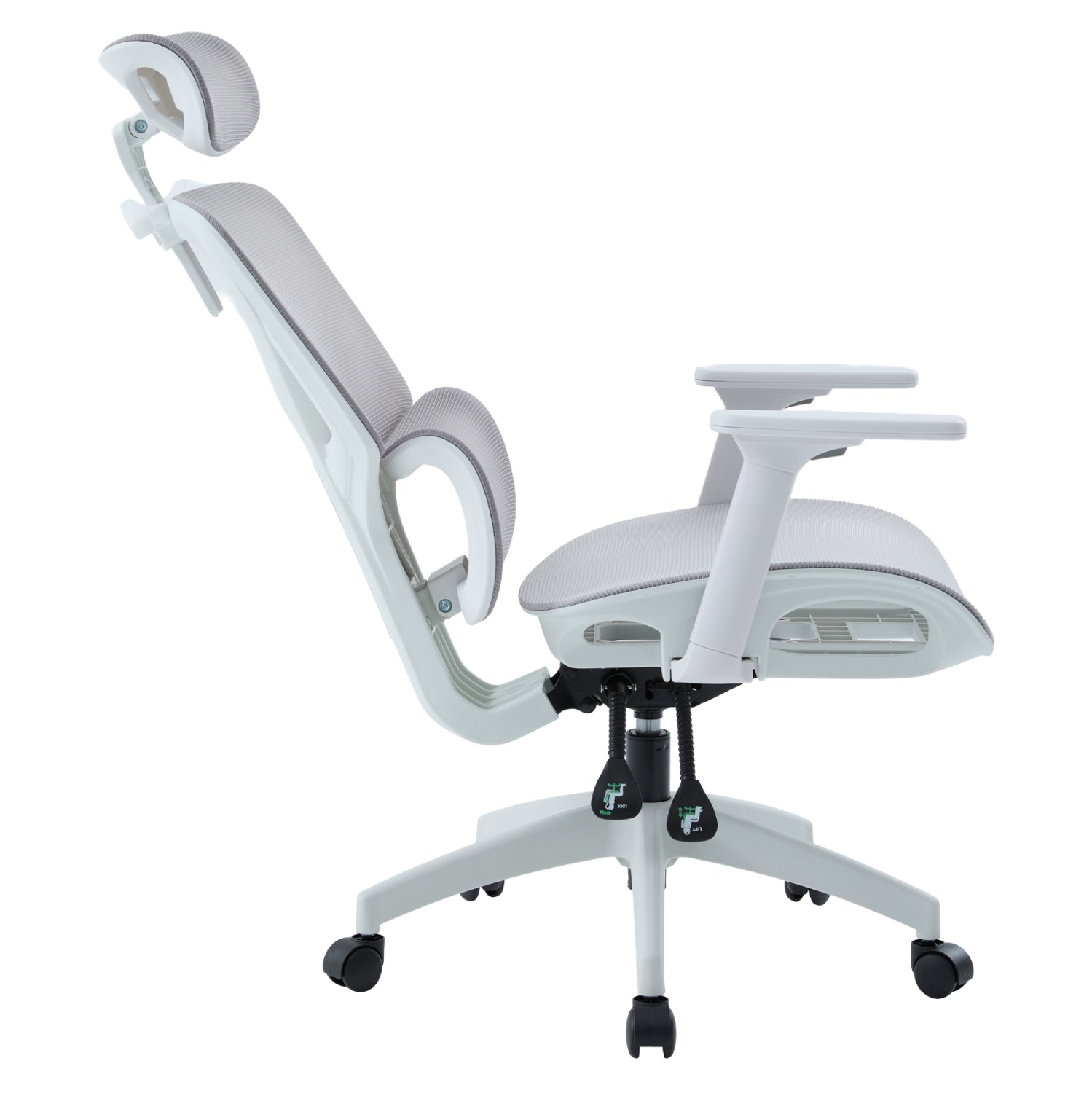 OFFICE CHAIR APEX HM1227.02 WHITE PP--LIGHT GREY MESH FABRIC 68x68x120-130Hcm.