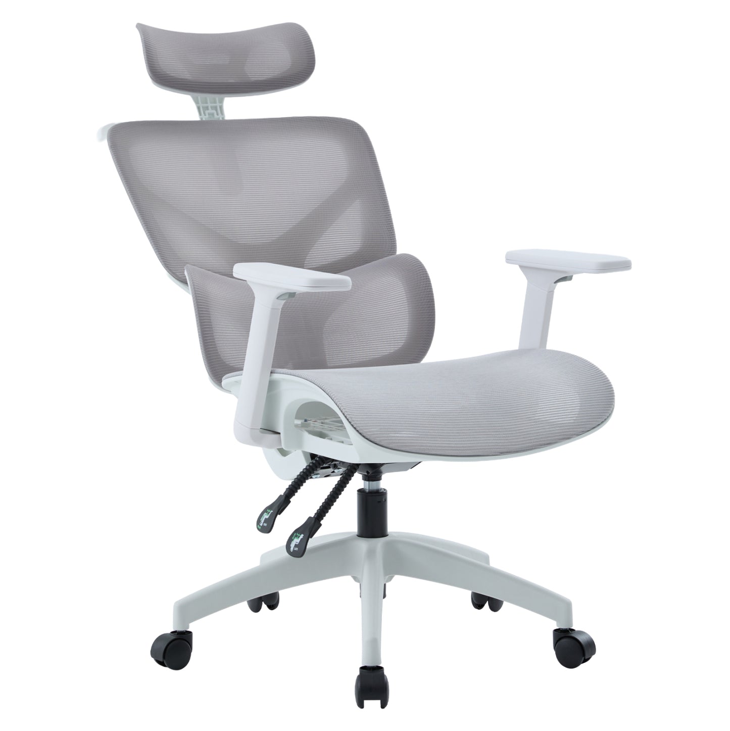 OFFICE CHAIR APEX HM1227.02 WHITE PP--LIGHT GREY MESH FABRIC 68x68x120-130Hcm.