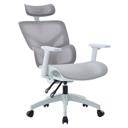 OFFICE CHAIR APEX HM1227.02 WHITE PP--LIGHT GREY MESH FABRIC 68x68x120-130Hcm.