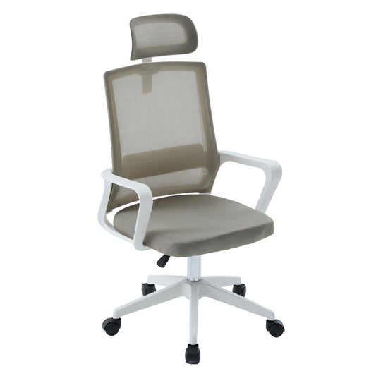 OFFICE CHAIR VELOCITY HM1229.02 WHITE PP--LIGHT GREY MESH FABRIC 61x62x123Hcm.