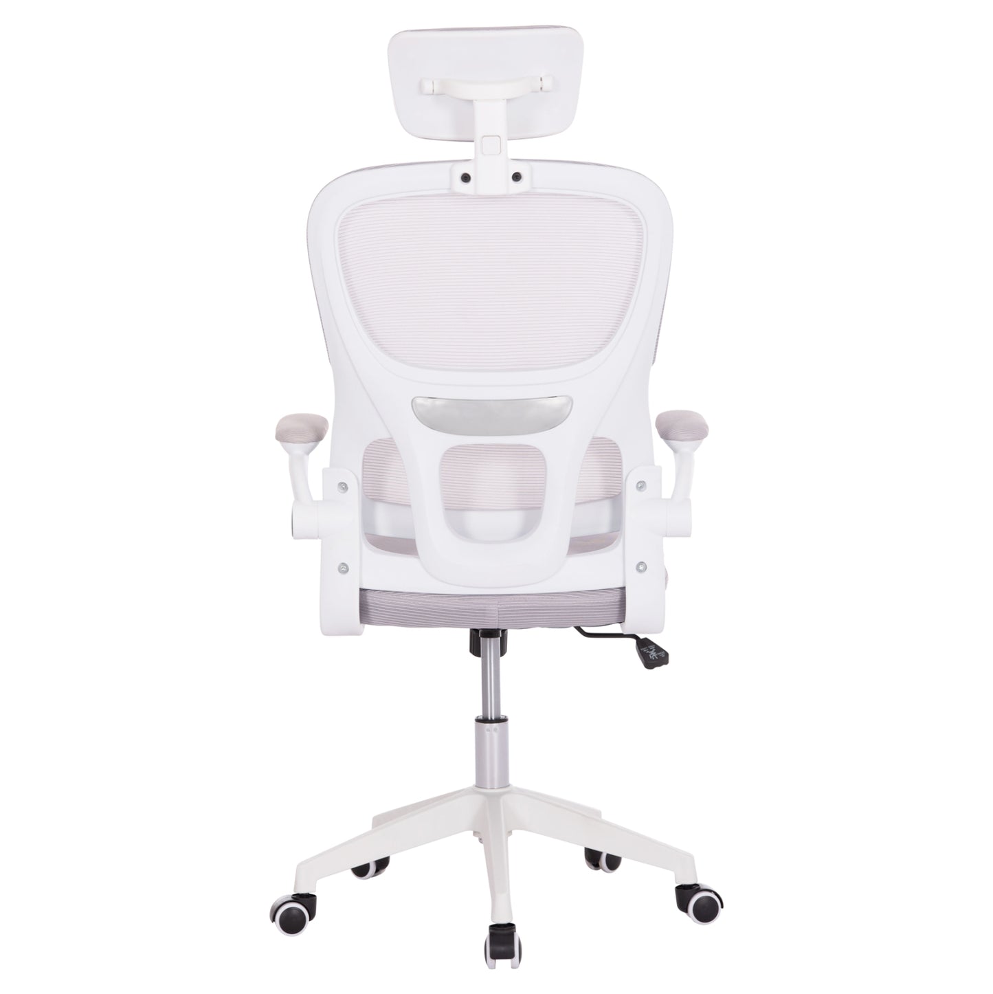OFFICE CHAIR BASTON HM18236.03 GREY MESH FABRIC & WHITE PP FRAME 64x60x127Hcm.